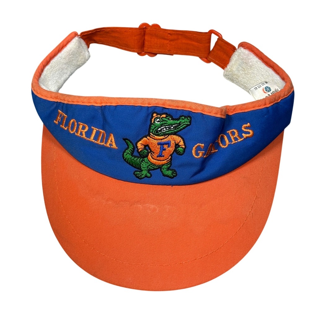 Vintage Sportcap Florida Gators Visor Hat Orange Blue Albert Alligator Mens OSFA